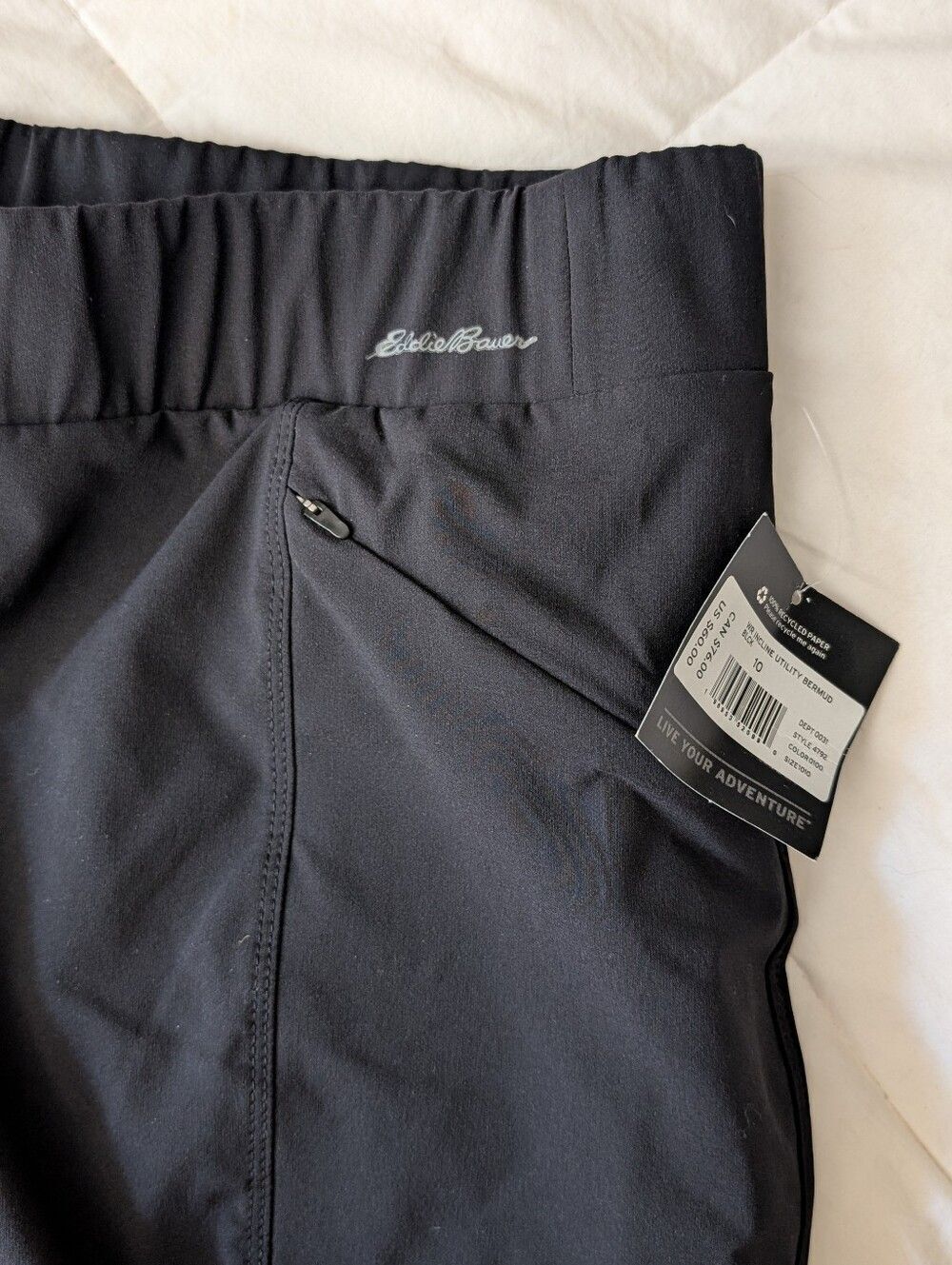 Eddie Bauer NWT Incline Utility Shorts Black Womens 10 Hiking Outdoor Gorpcore - Picture 2 of 7